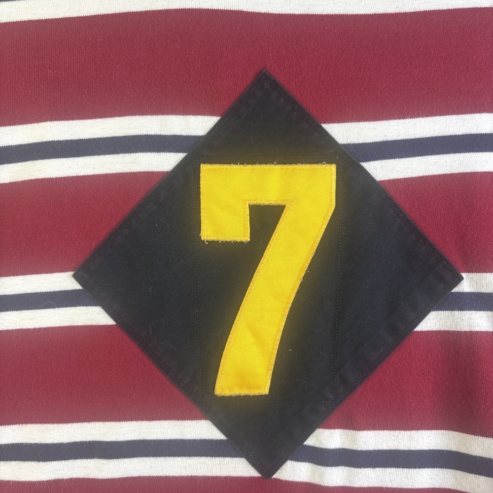 Polo Ralph Lauren Rugby Polo Striped NYC Crest #7 Patch M Vtg Rare Red White - Picture 11 of 12